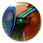 Orange, Black, and Violet Dicro Swirl Inside Clear Window