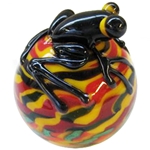 Red Frog on Raku Marble