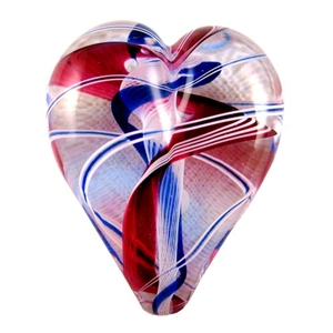 Medium Scarlet and White Cuneo Heart