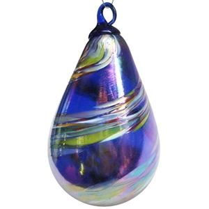 Large Blue Rainbow Raindrop Ornament