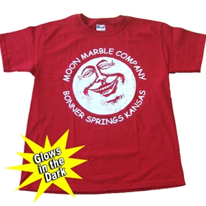 Red Glow in the Dark Moon T's