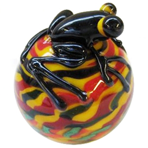 Red Frog on Raku Marble