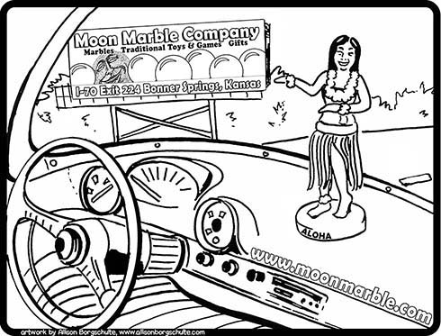 Dashboard Hula Coloring Page