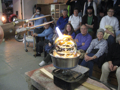 Visitors Watching a Demo at Marble Crazy