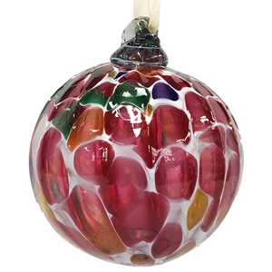 Raspberry and White Marbled Ornament