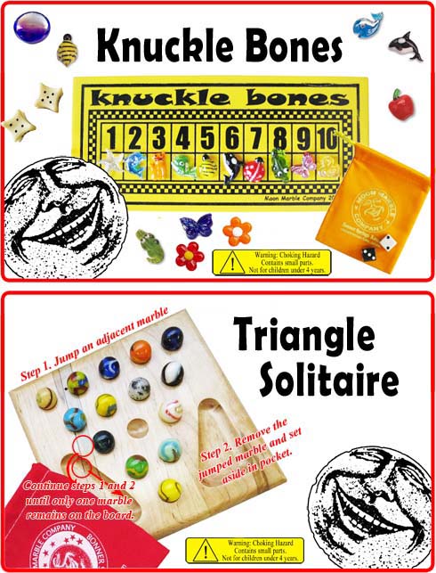 Knuckle Bones and Triangle Solitaire Game Instructions