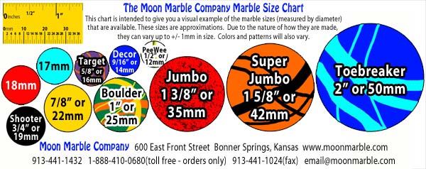 Marble Size Chart