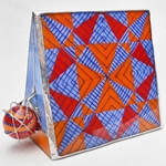 Allison Borgschulte Kaleidoscope & Hot House Glass marble - "Quilt Series - Kayak Scope"