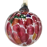Raspberry and White Marbled Ornament