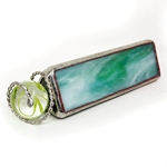 4" Equilateral Kaleidoscope for Boulder Marbles - Aqua Green/White
