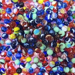 50 pack Mega Marbles TriColor Cats Eye Peewee 12mm or 1/2 Marbles 