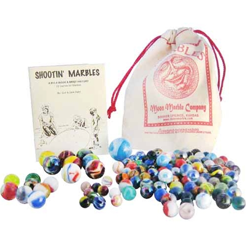 Set #2 - PK of 13 OnlineScienceMall 25mm Glass Mega Marble Shooter Variety Pack w/ Marble Stands 