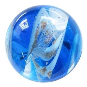 *Ernie Kober - "Blue Spiral Marble with Copper Aventurine and Dichro"