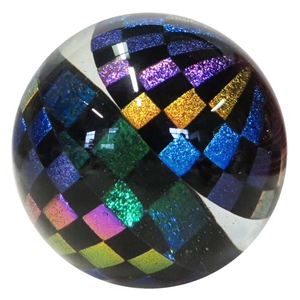 Hot House Glass - "Dichroic Checker Board Marble"