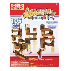 Ideal Amaze ‘N’ Marbles 105 Piece Classic Wood Construction Set
