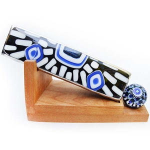 Allison Borgschulte Kaleidoscope & Joshuah Justice Marble  - "Black and Blue Geometric Scope"