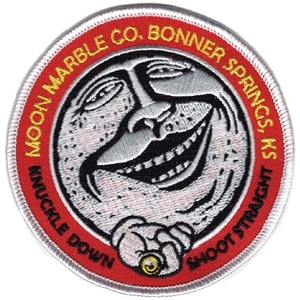 Moon Marble Co. Embroidered Patch - Round 3.5" diameter - red