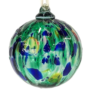 Blue and Green Marbled Ornament