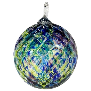 Blue Mosaic Diamond Facet Classic Ornament