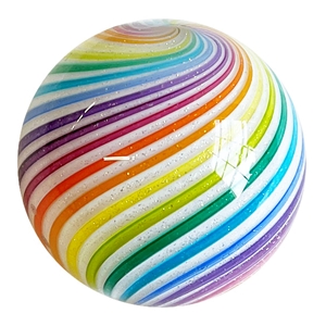 Hot House Glass - "Rainbow on White Swirl"