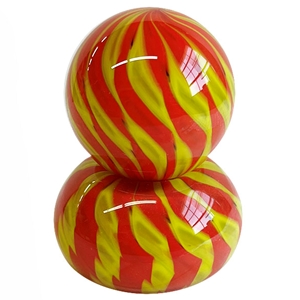 Fritz Lauenstein - "Orange and Yellow Snakeskin Marble and Base Set"