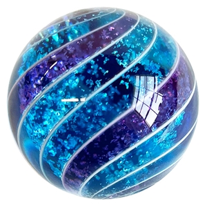 Hot House Glass - "Transparent Blue Tri-Toned Swirl"