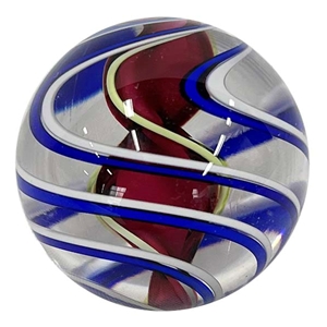 Fritz Lauenstein - "Blue and White with Raspberry Core Twistback Swirl"