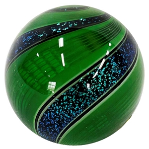 Hot House Glass - "Green Fine Liner Swirl"