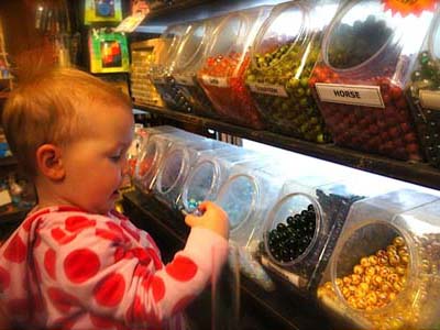 Picking marbles from the bins